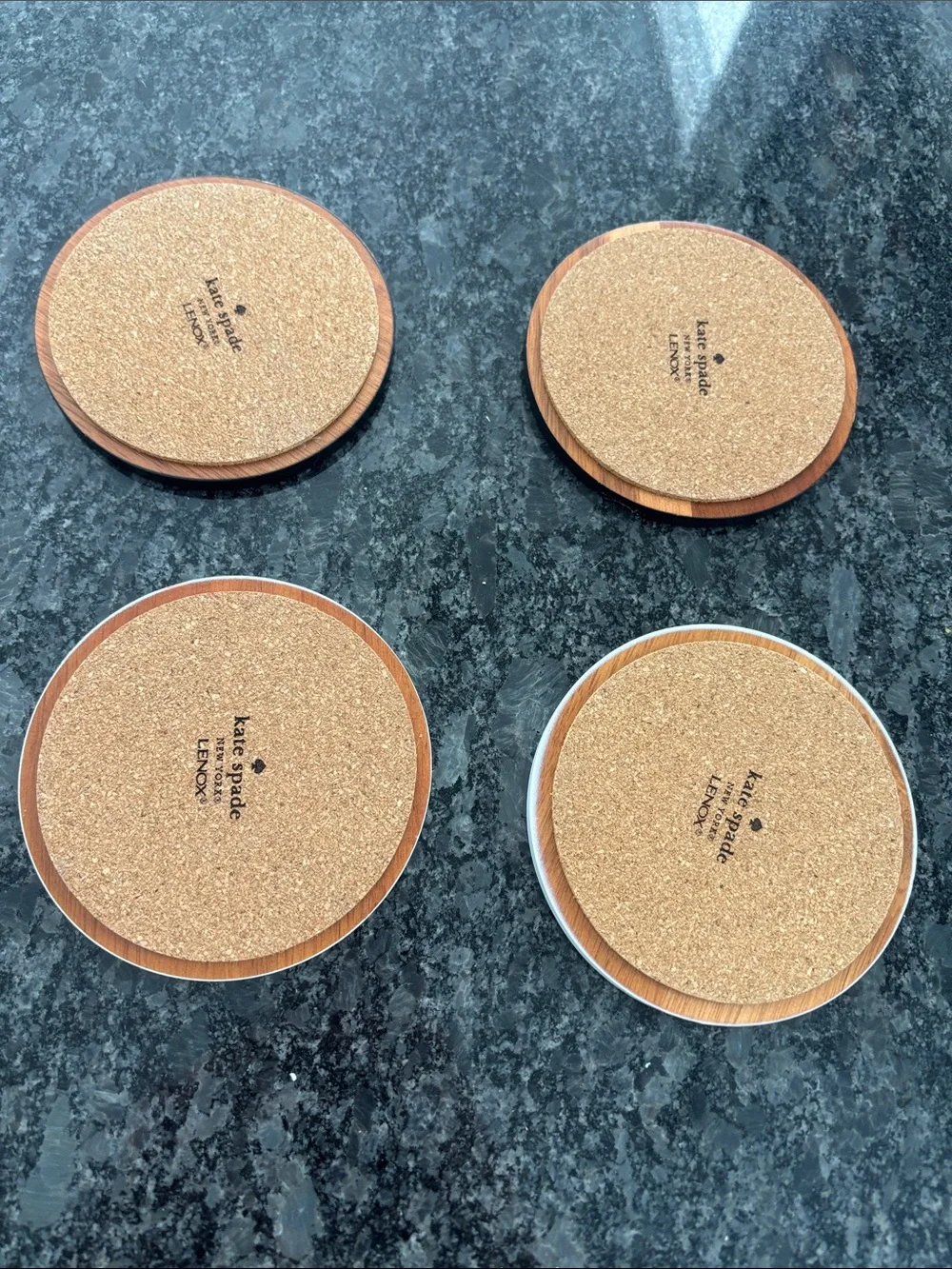 Kate spade Wooden Round Coasters Set - Brown